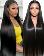 Perruque Lace Front Lisse 13x6 – 200 % de densité – Cheveux Humains – 24 pouces