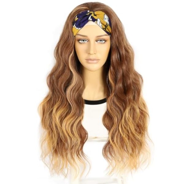 Perruque Synthétique Lace Front Body Wave sans Colle – brun – 26 pouces