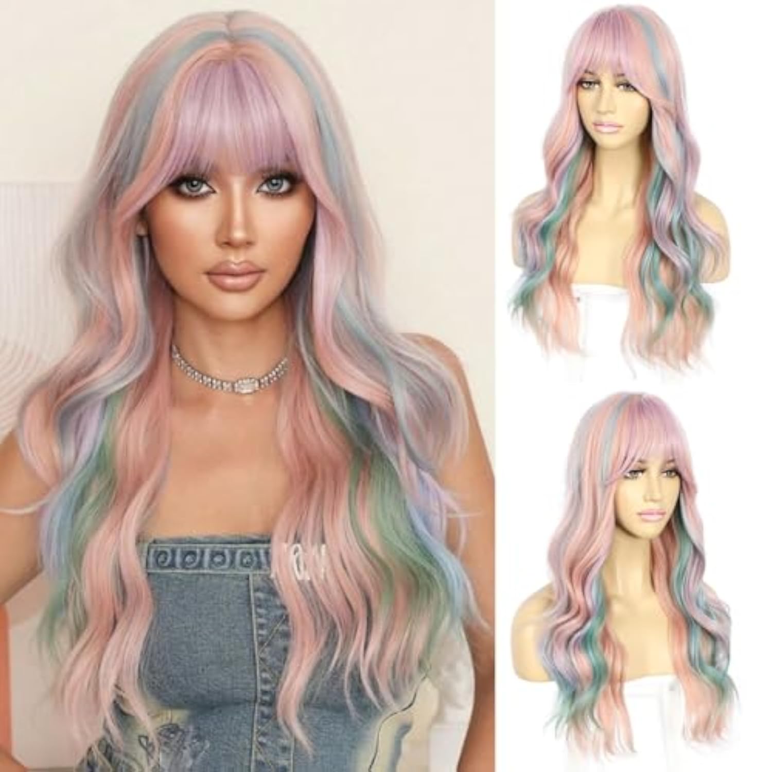 Perruque Synthétique Lace Front Body Wave avec Frange – balayage (4/27) – 26 pouces – Image 2