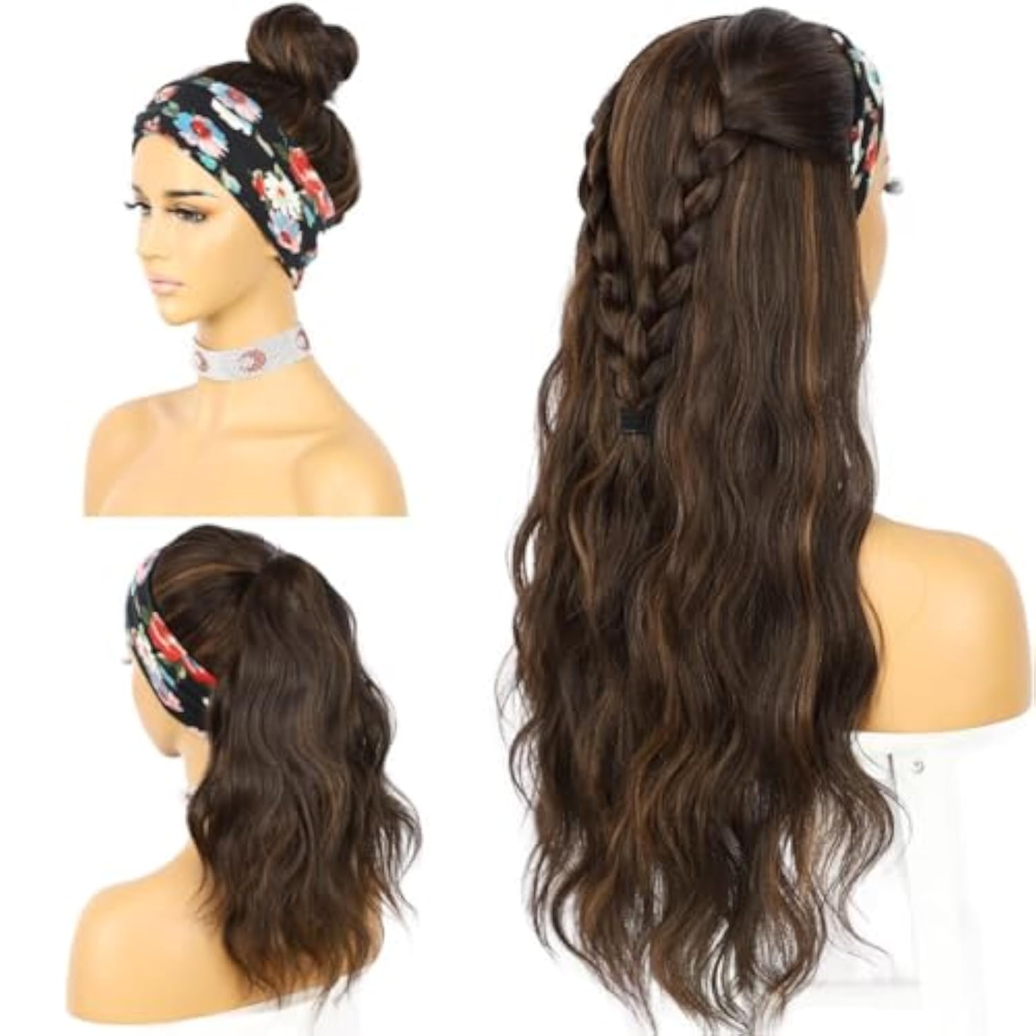 Perruque Synthétique Lace Front Body Wave sans Colle – brun – 26 pouces – Réf. WS-GDBF52 - Image 3