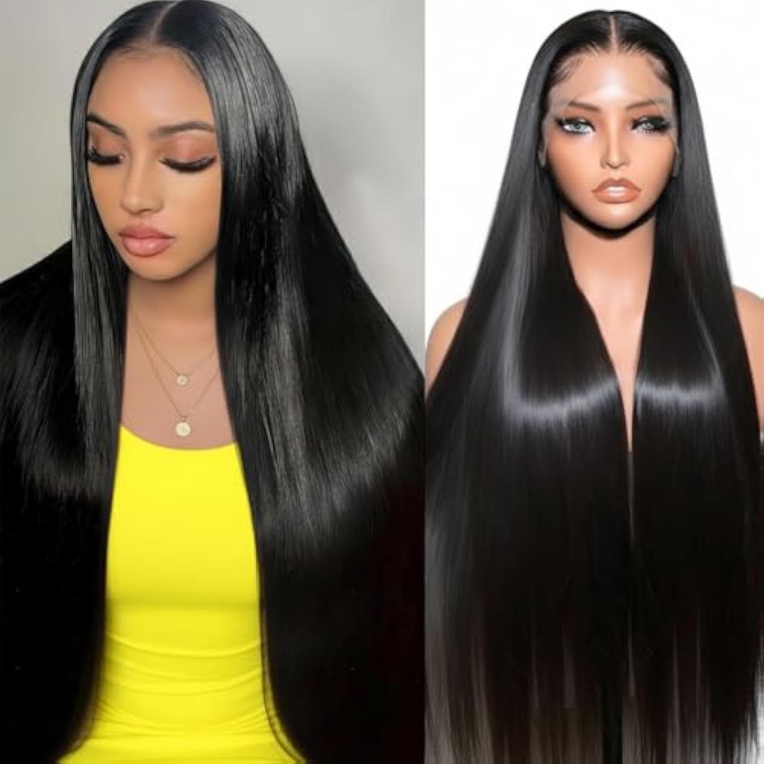 WIGHUB&SALON – Perruque Lace Front Lisse 13x6 – 200 % de densité – Cheveux Humains – 34 pouces – Image 2