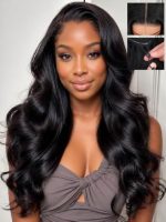 WIGHUB&SALON – Perruque Lace Front Body Wave 13x4 sans Colle – Cheveux Humains – 22 pouces