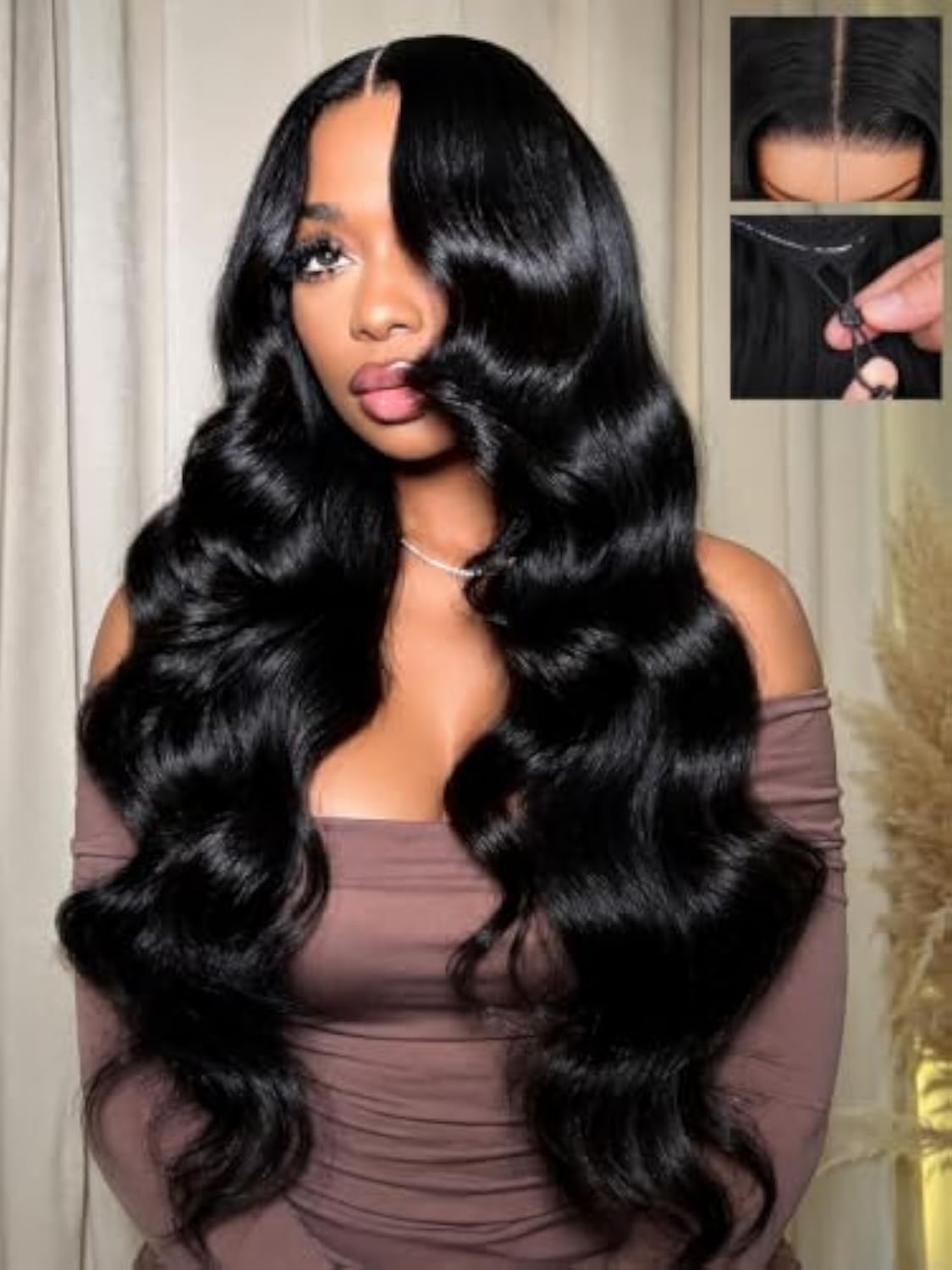 WIGHUB&SALON – Perruque Lace Front Body Wave 13x4 sans Colle – Cheveux Humains – 24 pouces – Image 2