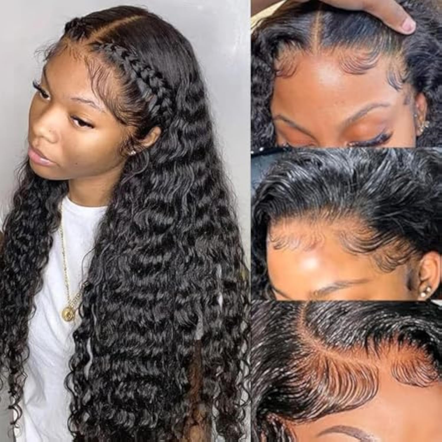 Perruque Lace Front Deep Wave 13x6 sans Colle – 200 % de densité – Cheveux Humains – 26 pouces – Image 2