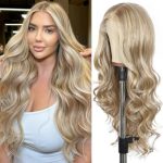 Perruque Synthétique Lace Front Body Wave sans Colle – blond (613) – 26 pouces