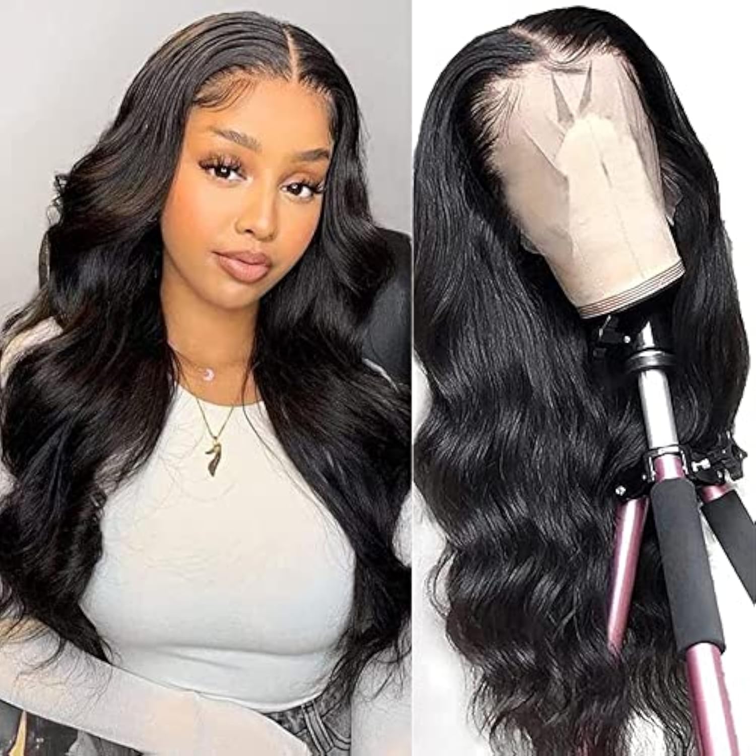 WIGHUB&SALON – Perruque Lace Front Body Wave 13x4 – 180 % de densité – Cheveux Humains – 18 pouces – Image 2