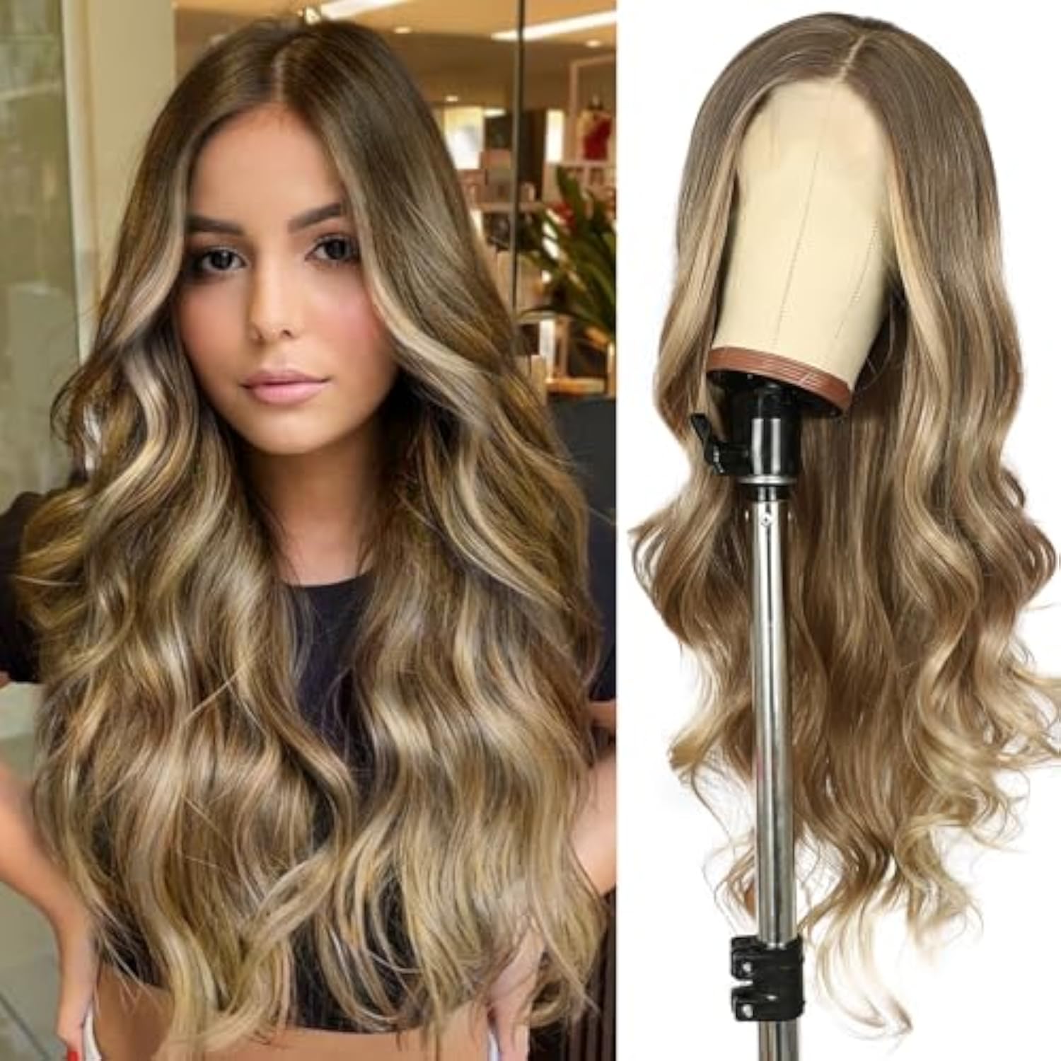 Perruque Synthétique Lace Front Body Wave – brun – 26 pouces – Réf. WS-2FF8NQ - Image 2