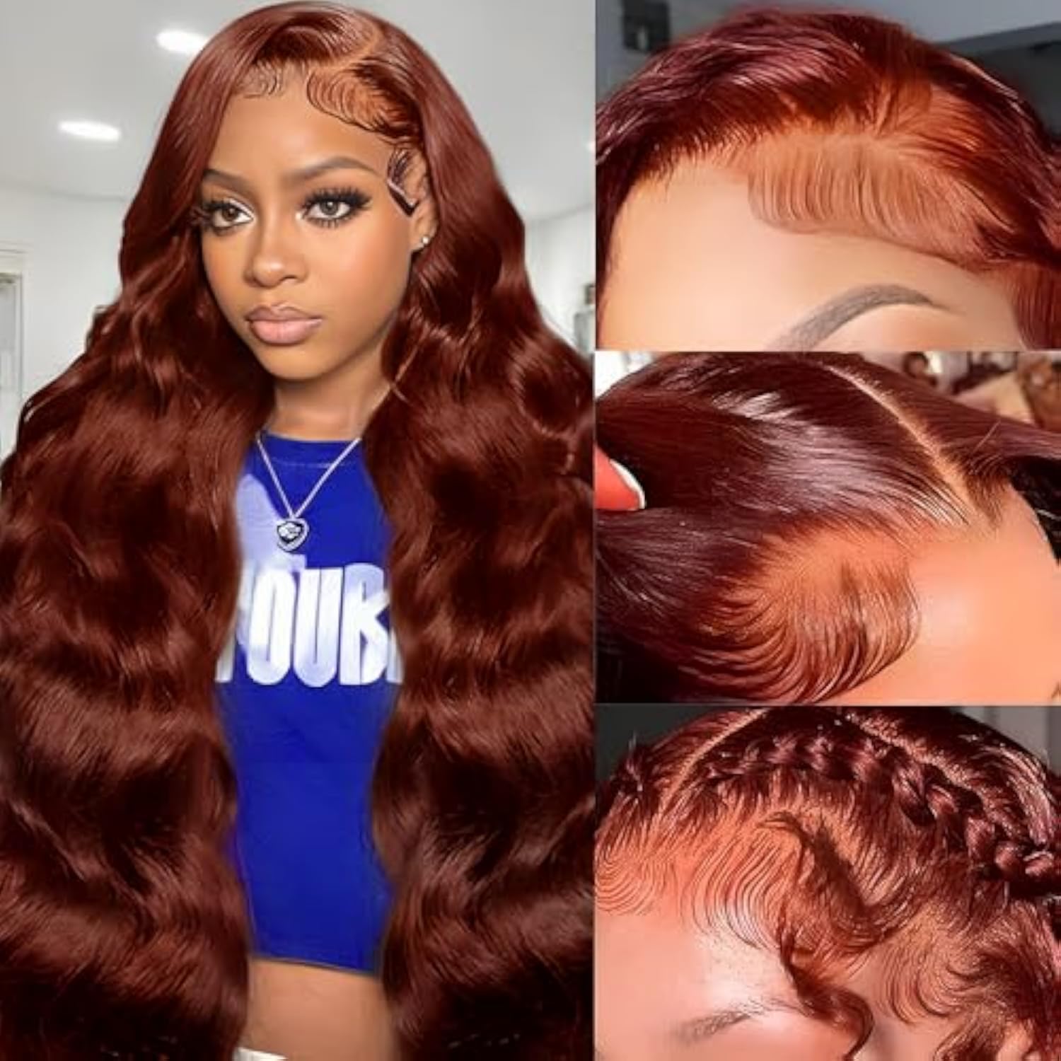 WIGHUB&SALON – Perruque Lace Front Body Wave 13x4 – 200 % de densité – Cheveux Humains – brun – 28 pouces – Image 2