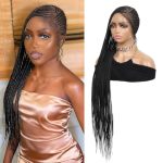 WIGHUB&SALON – Perruque Synthétique Lace Front Tressée Cornrow – 36 pouces
