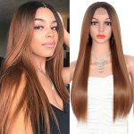 WIGHUB&SALON – Perruque Synthétique Lace Front Lisse – balayage (4/27) – 26 pouces – Réf. WS-SF528G