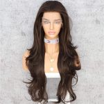 Perruque Synthétique Lace Front Ondulation Naturelle – brun – 26 pouces