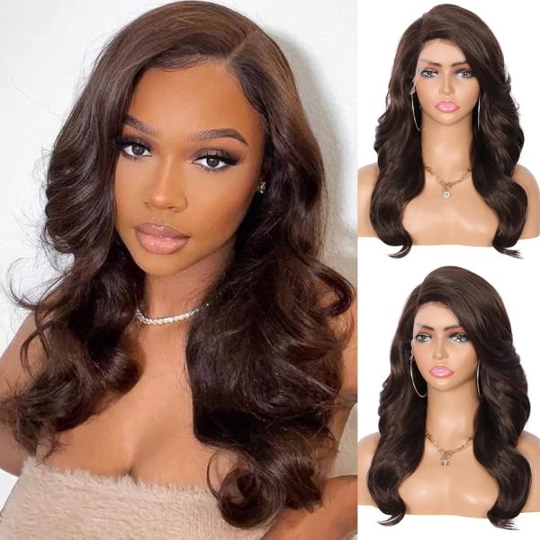 Perruque Synthétique Lace Front Body Wave – brun – 21 pouces