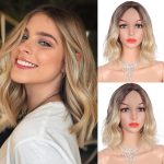 WIGHUB&SALON – Perruque Synthétique Lace Front Carré – blond (613) – 12 pouces
