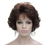 Perruque Synthétique Lace Front Bouclé avec Frange – brun
