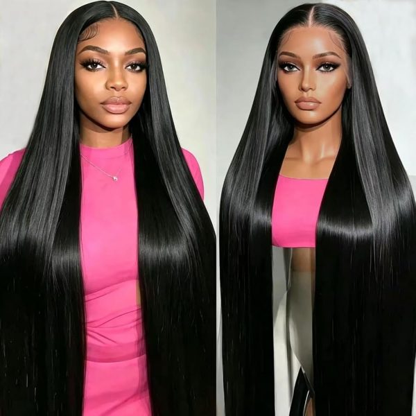 WIGHUB&SALON – Perruque Lace Front Lisse 13x6 – Cheveux Humains – 28 pouces