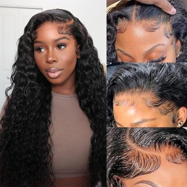 Perruque Lace Front Deep Wave 13x6 sans Colle – 200 % de densité – Cheveux Humains – 30 pouces