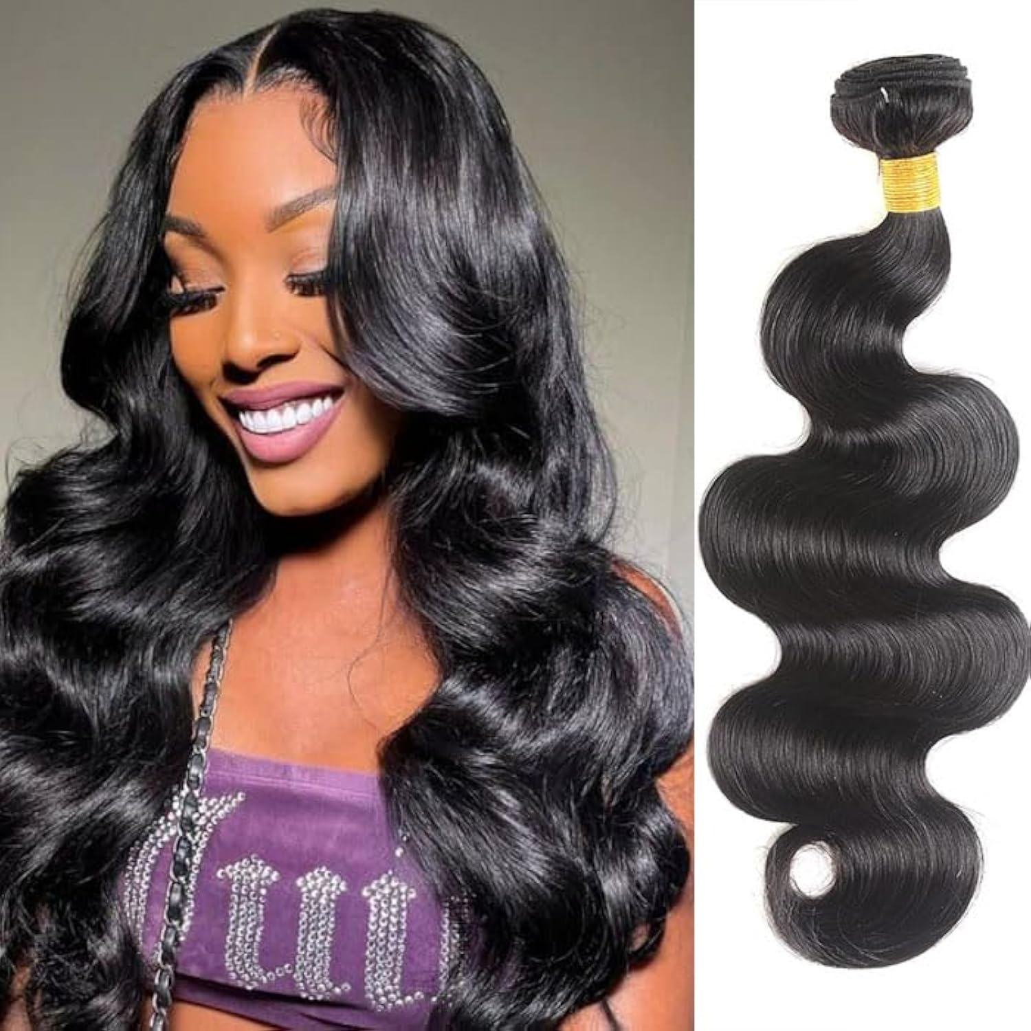 WIGHUB&SALON – Tissage Body Wave – en Cheveux Humains – 20 pouces – Réf. WS-44BK8Q
