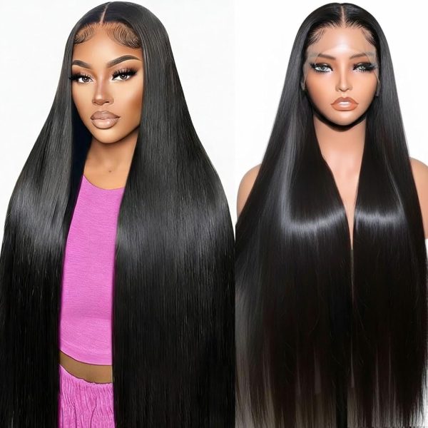 WIGHUB&SALON – Perruque Lace Front Lisse 13x6 sans Colle – 200 % de densité – Cheveux Humains – 20 pouces