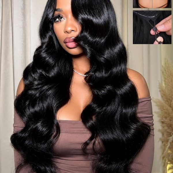 WIGHUB&SALON – Perruque Lace Front Body Wave 13x4 sans Colle – Cheveux Humains – 24 pouces