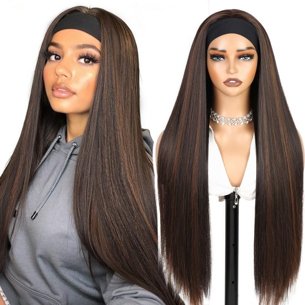 WIGHUB&SALON – Perruque Lace Front Lisse 13x4 – Cheveux Humains – balayage (4/27) – 32 pouces