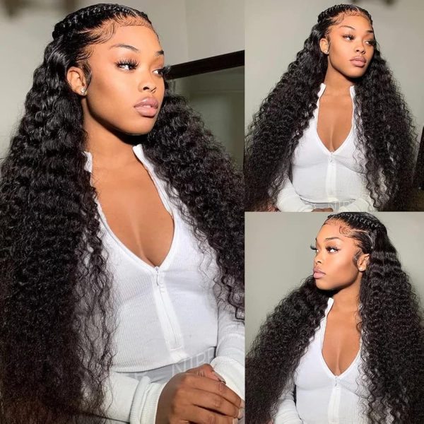 WIGHUB&SALON – Perruque Lace Front Deep Wave 13x4 – Cheveux Humains – 20 pouces