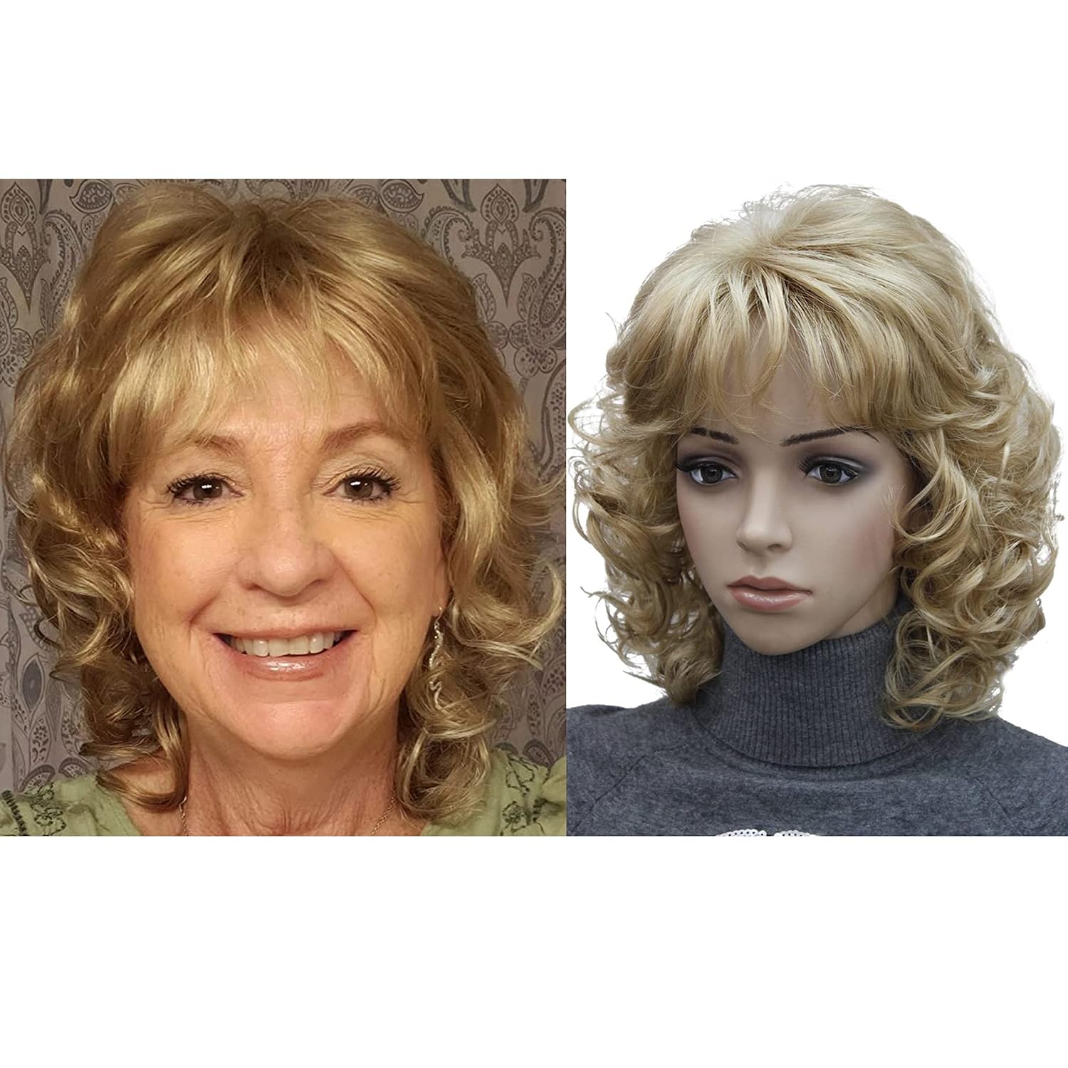 WIGHUB&SALON – Perruque Synthétique Lace Front Body Wave avec Frange – blond (613) – 12 pouces - Image 3