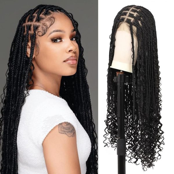 Perruque Lace Front Tressée 13x4 Boho – Cheveux Humains – 36 pouces