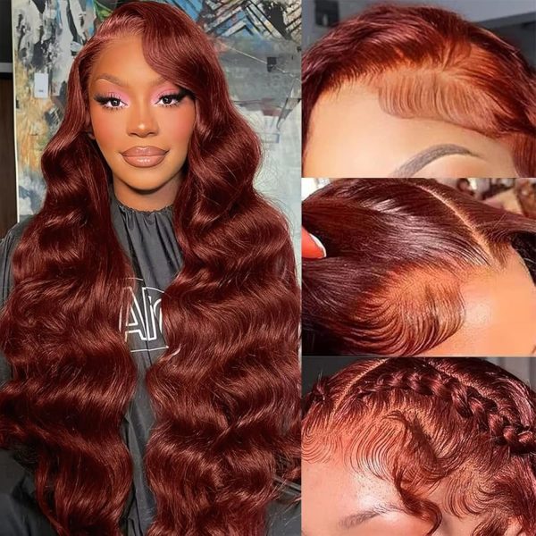 WIGHUB&SALON – Perruque Lace Front Body Wave 13x4 – Cheveux Humains – brun – 30 pouces