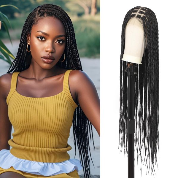 Perruque Synthétique Lace Front Tressée Knotless – 36 pouces