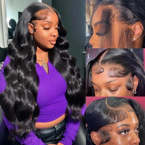 WIGHUB&SALON – Perruque Lace Front Body Wave 13x4 – 180 % de densité – Cheveux Humains – 28 pouces