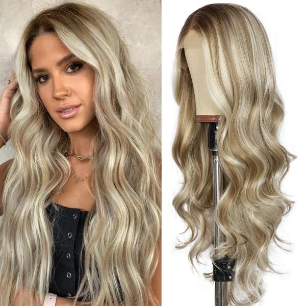 Perruque Synthétique Lace Front Body Wave – blond (613) – 26 pouces – Réf. WS-M26JVW