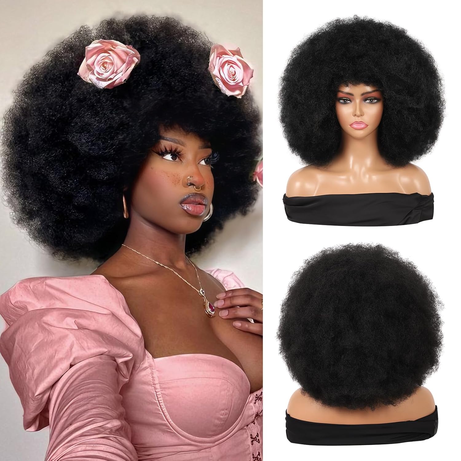 Perruque Synthétique Lace Front Afro Afro – Réf. WS-A0EPHO – Image 3
