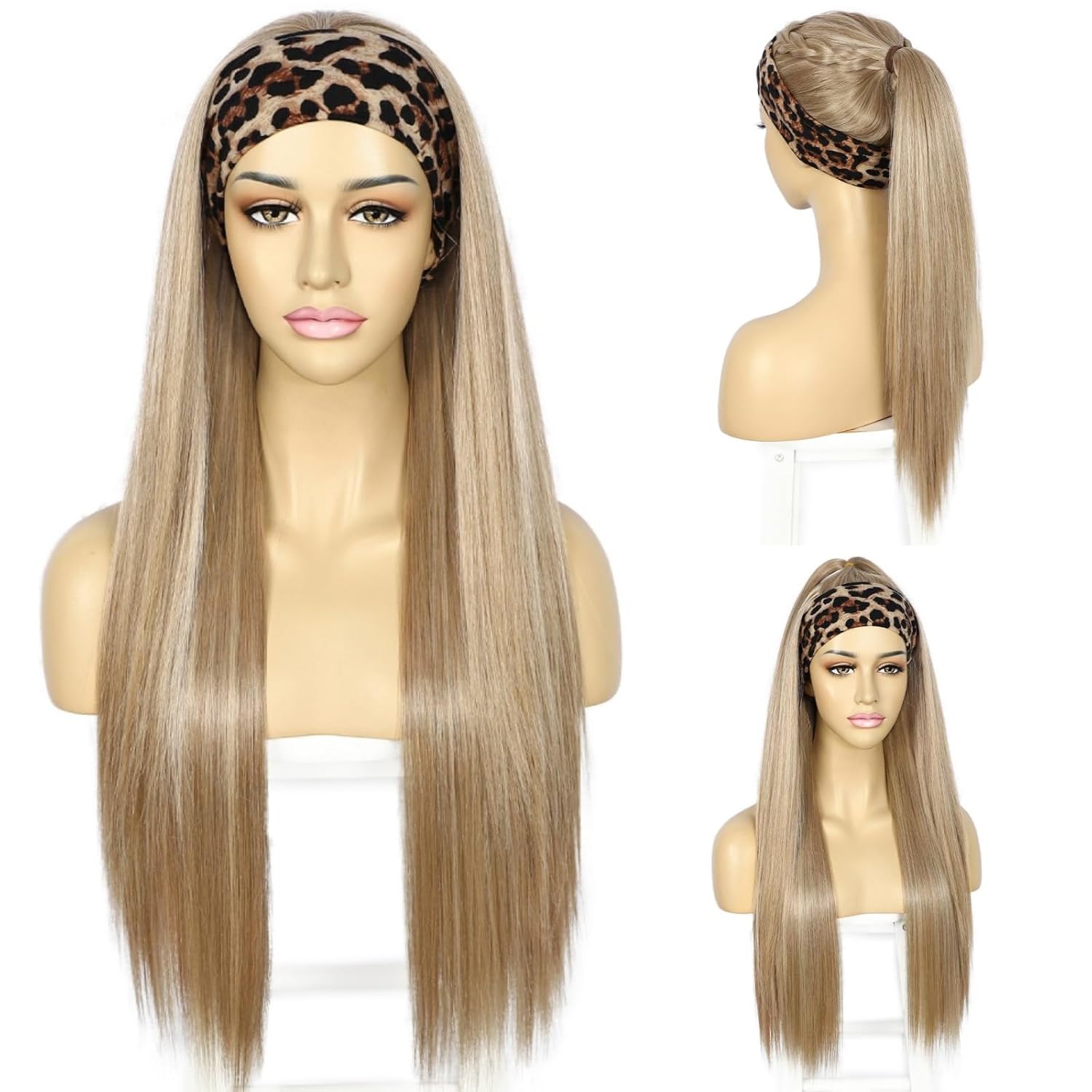 WIGHUB&SALON – Perruque Synthétique Lace Front Lisse – blond (613) – 26 pouces
