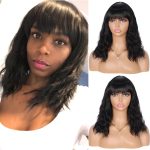 Perruque Synthétique Lace Front Body Wave avec Frange – 14 pouces