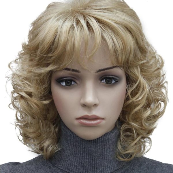 WIGHUB&SALON – Perruque Synthétique Lace Front Body Wave avec Frange – blond (613) – 12 pouces