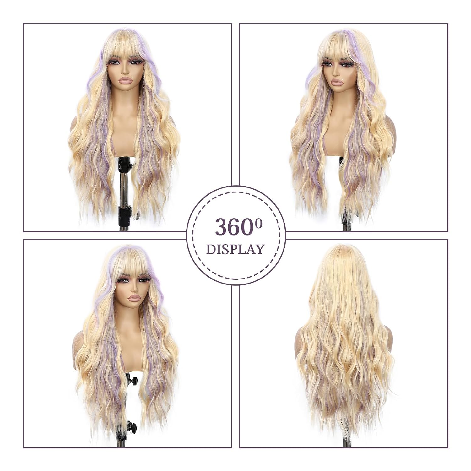 Perruque Synthétique Lace Front Body Wave avec Frange – 26 pouces – Image 3