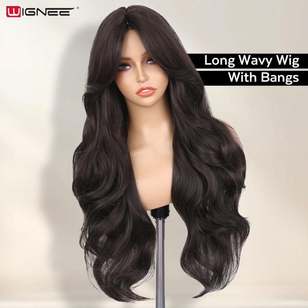 WIGHUB&SALON – Perruque Synthétique Lace Front Body Wave – brun – 26 pouces
