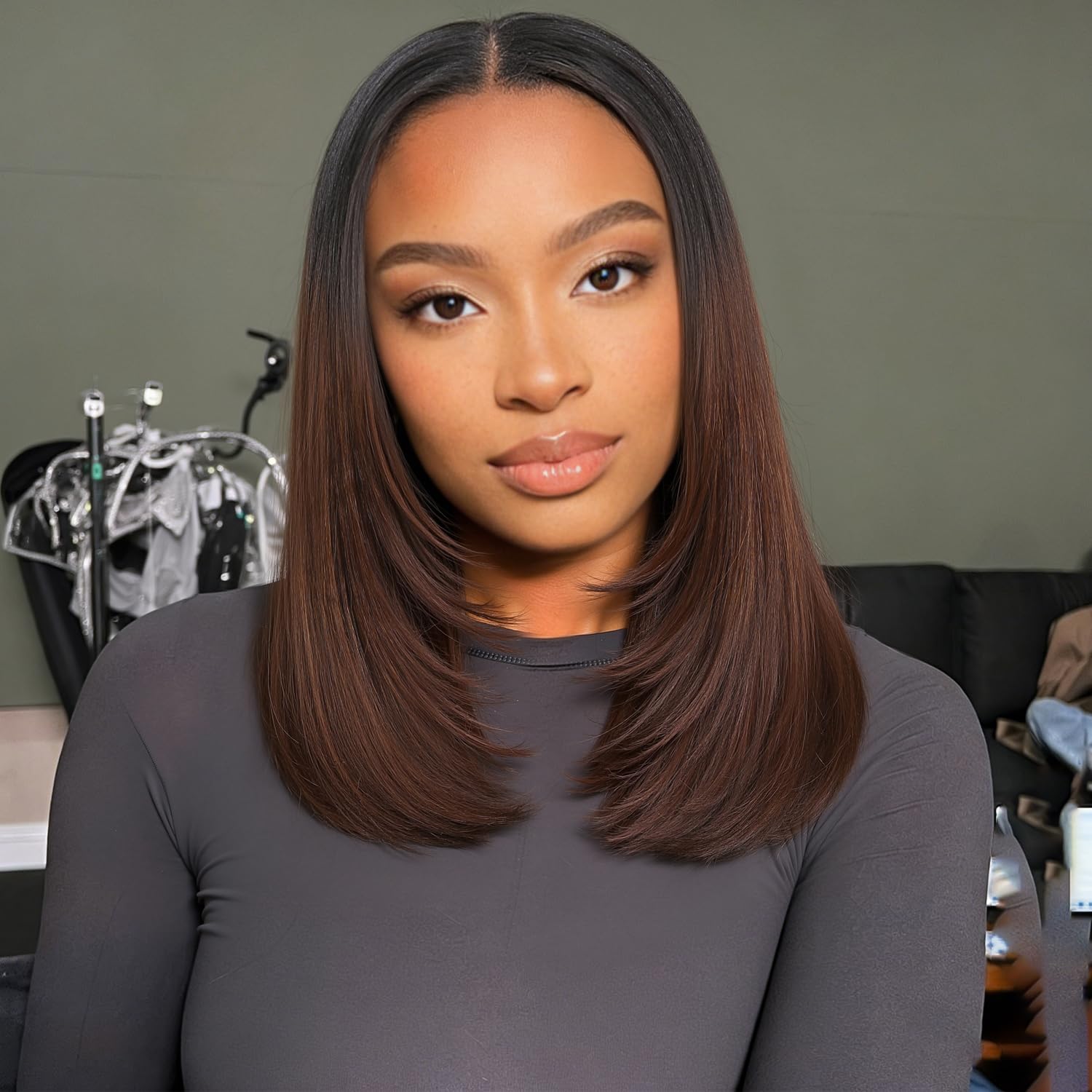 WIGHUB&SALON – Perruque Lace Front Lisse 13x4 – Cheveux Humains – balayage (4/27) – Réf. WS-WRLDMT - Image 3