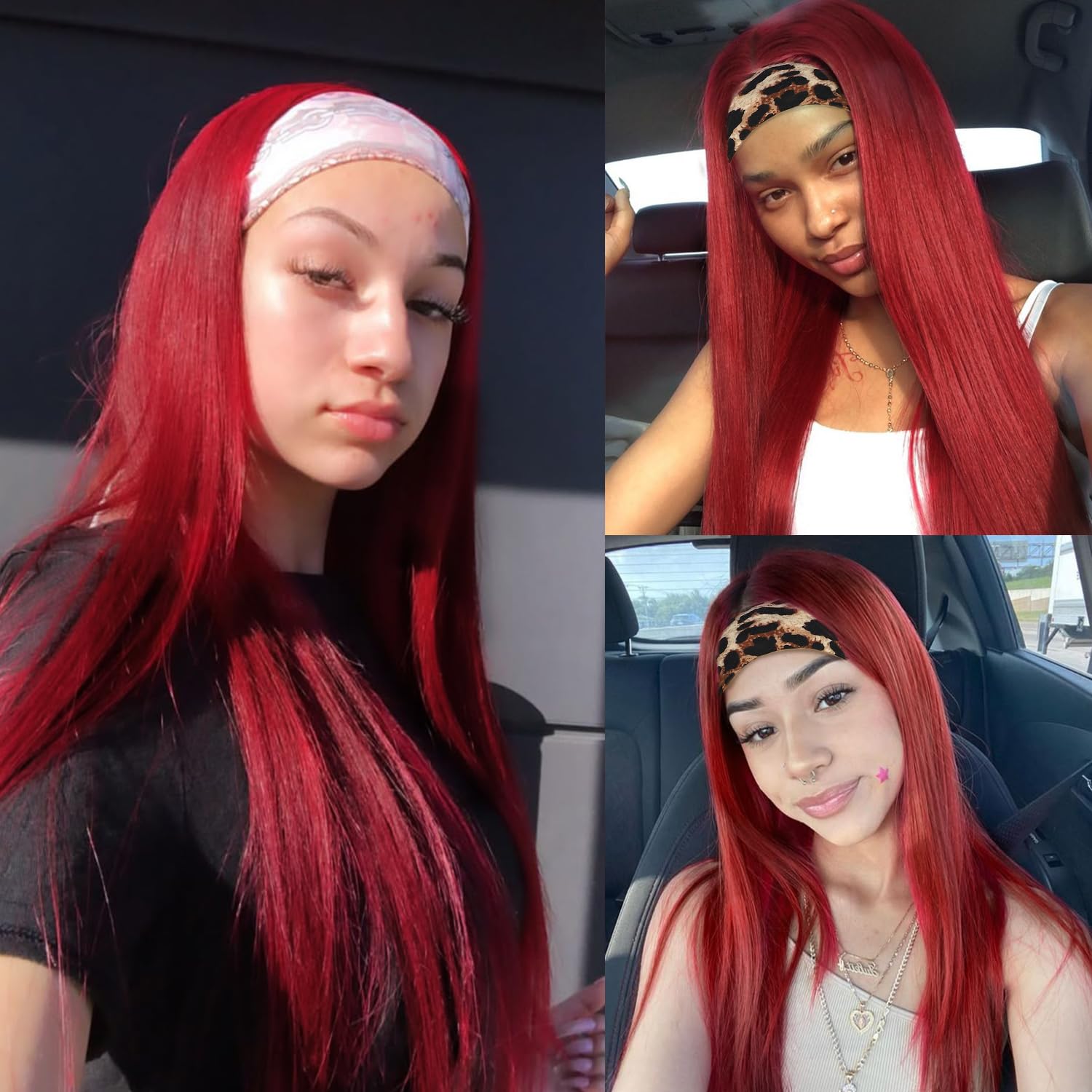 Perruque Synthétique Lace Front Lisse – rouge – 26 pouces - Image 3