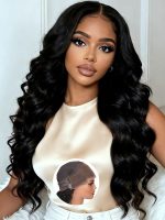 WIGHUB&SALON – Perruque Lace Front Body Wave sans Colle – Cheveux Humains – 30 pouces – Réf. WS-D41P9X