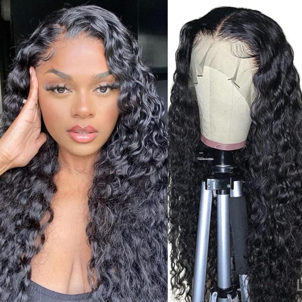 Perruque Lace Front Water Wave 13x4 sans Colle – 150 % de densité – Cheveux Humains – 18 pouces