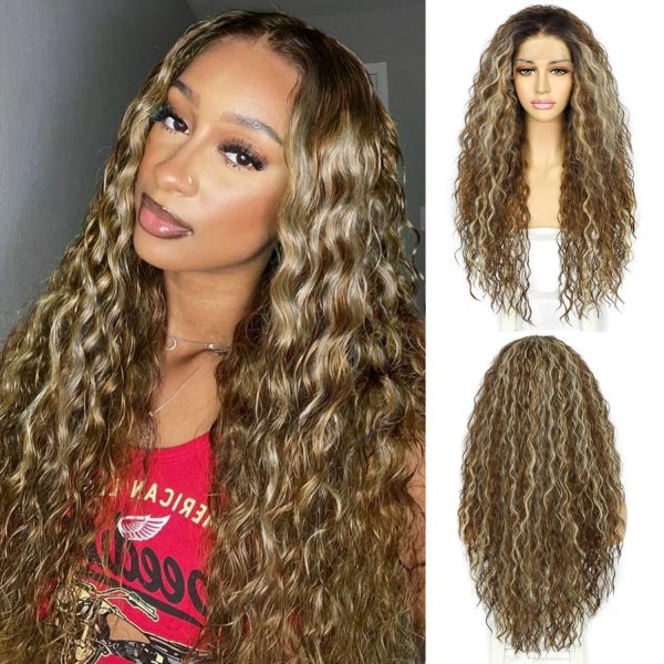 Perruque Synthétique Lace Front Bouclé – balayage (4/27) – 26 pouces