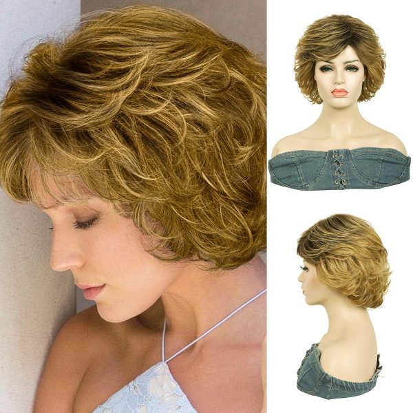 Perruque Synthétique Lace Front Body Wave avec Frange – blond (613) – 10 pouces