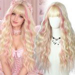 WIGHUB&SALON – Perruque Lace Front Body Wave 13x4 avec Frange – Cheveux Humains – blond (613) – 26 pouces