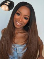 WIGHUB&SALON – Perruque Lace Front Lisse 13x4 – Cheveux Humains – balayage (4/27) – Réf. WS-X162VL