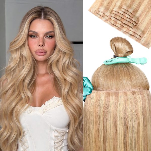 WIGHUB&SALON – Perruque Lace Front Body Wave 13x4 – Cheveux Humains – blond (613) – 16 pouces