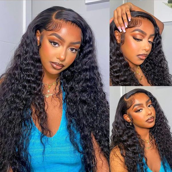 WIGHUB&SALON – Perruque Lace Front Deep Wave 13x4 sans Colle – Cheveux Humains – 18 pouces