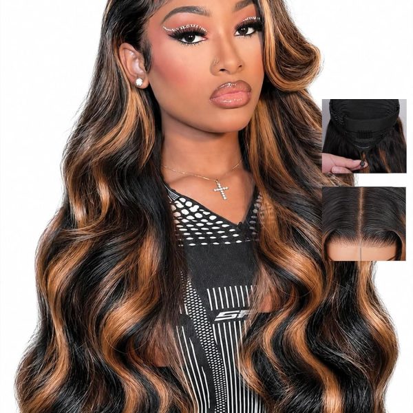Perruque Lace Front Body Wave 13x4 sans Colle – Cheveux Humains – 24 pouces – Réf. WS-X2V4SP