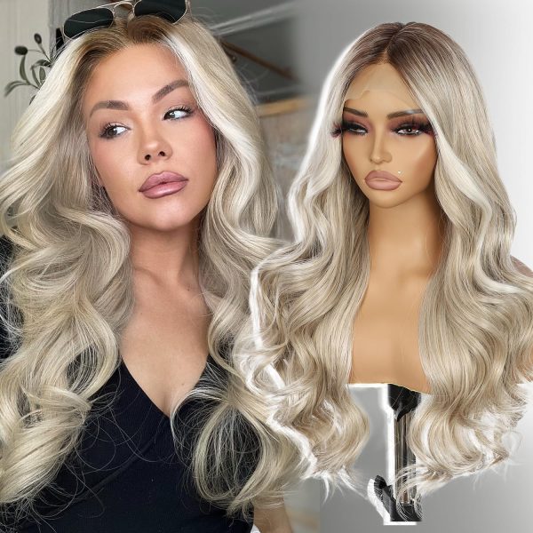 Perruque Synthétique Lace Front Body Wave – blond (613) – 20 pouces – Réf. WS-XY1XYY