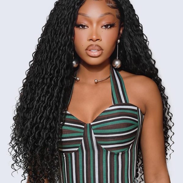 WIGHUB&SALON – Perruque Lace Front Tressée 13x4 Twist – Cheveux Humains – 26 pouces